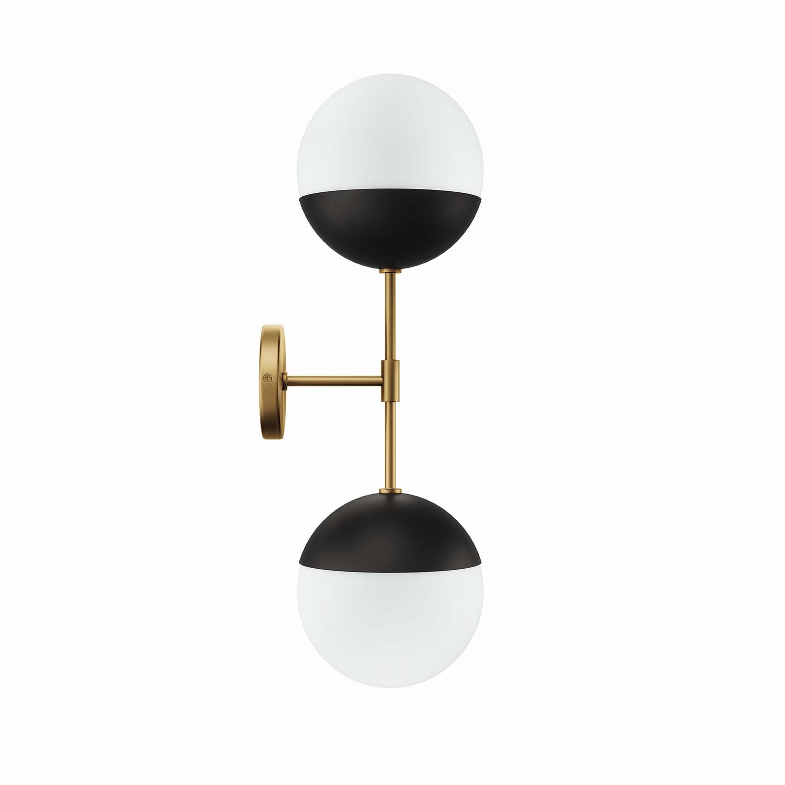 Modway Wall Sconces - Stellar 2-Light Wall Sconce Opal Satin Brass
