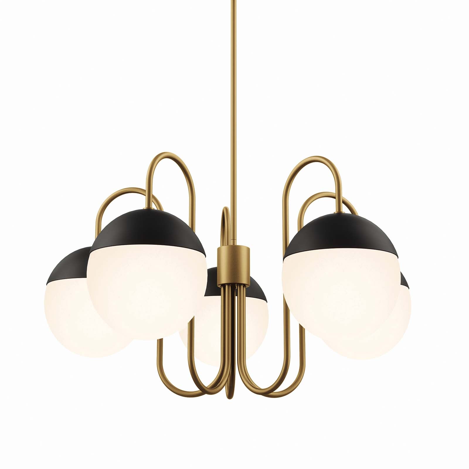 Modway Ceiling Lights - Stellar 5-Light Chandelier Opal Satin Brass