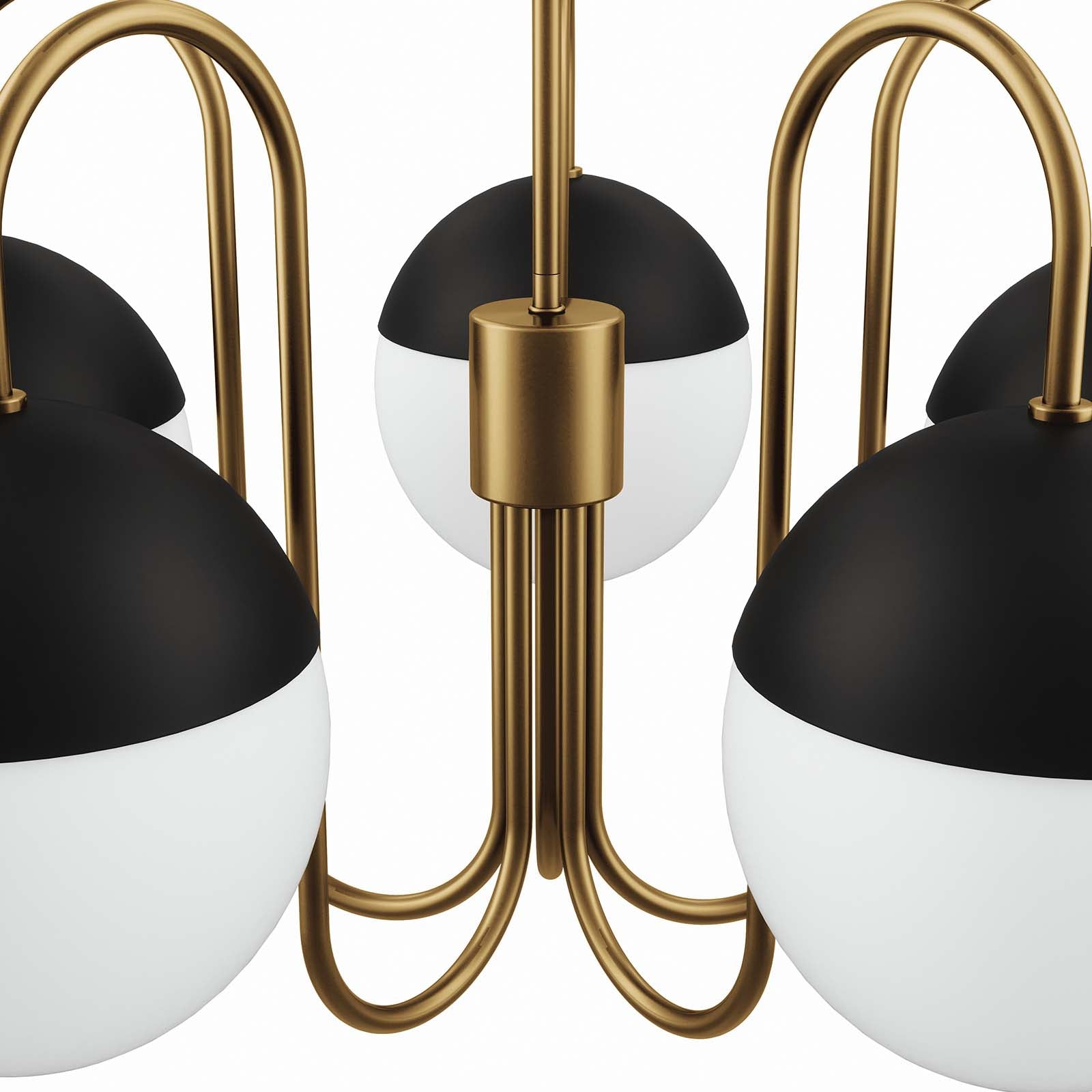 Modway Ceiling Lights - Stellar 5-Light Chandelier Opal Satin Brass