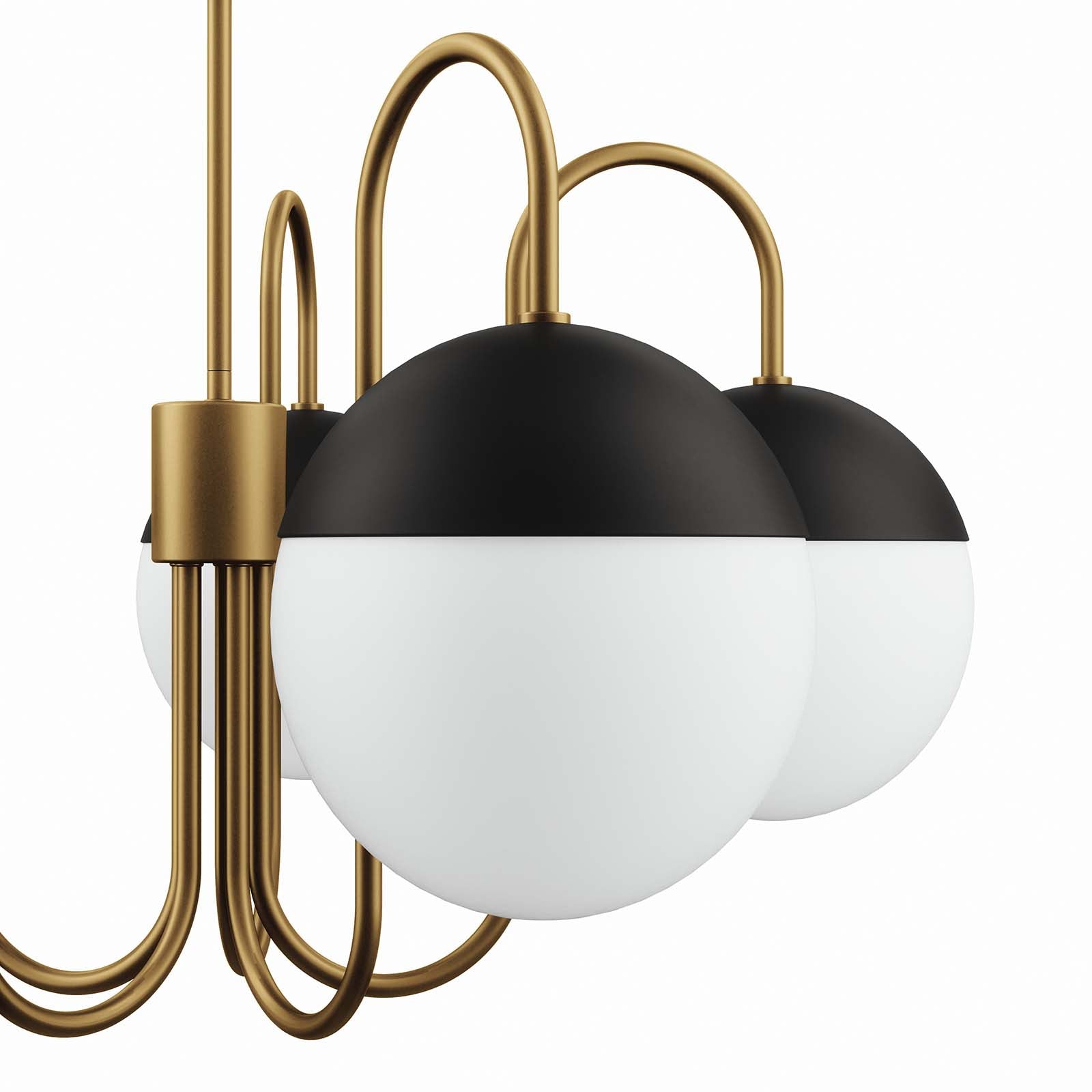 Modway Ceiling Lights - Stellar 5-Light Chandelier Opal Satin Brass