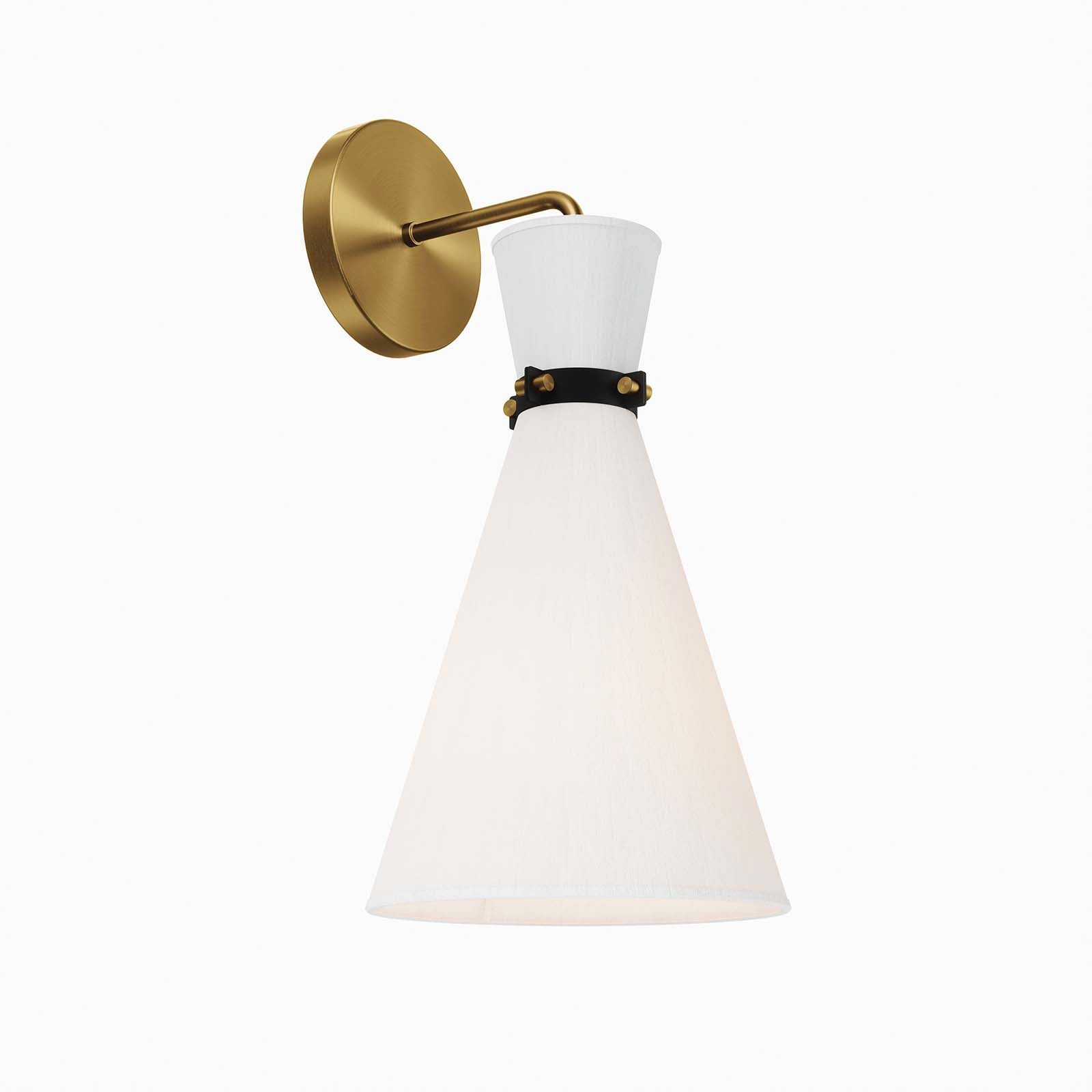 Modway Wall Sconces - Starlight-1-Light-Wall-Sconce-White-Satin-Brass