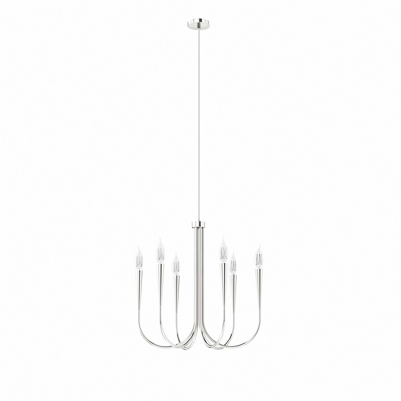 Modway Ceiling Lights - Penrose 6-Light Chandelier Polished Nickel