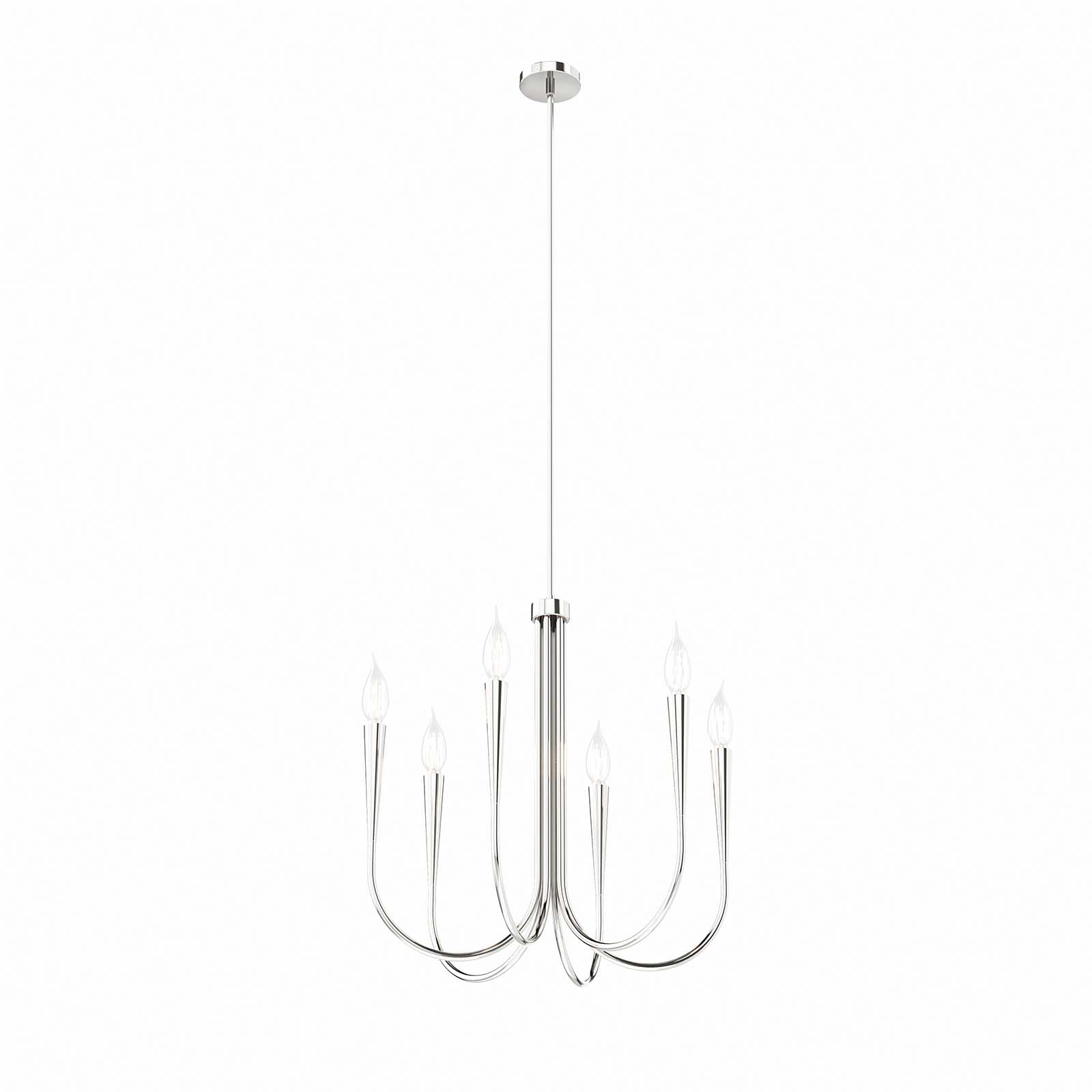 Modway Ceiling Lights - Penrose 6-Light Chandelier Polished Nickel