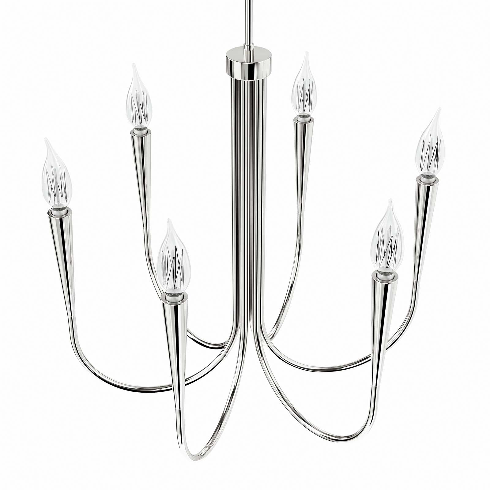 Modway Ceiling Lights - Penrose 6-Light Chandelier Polished Nickel