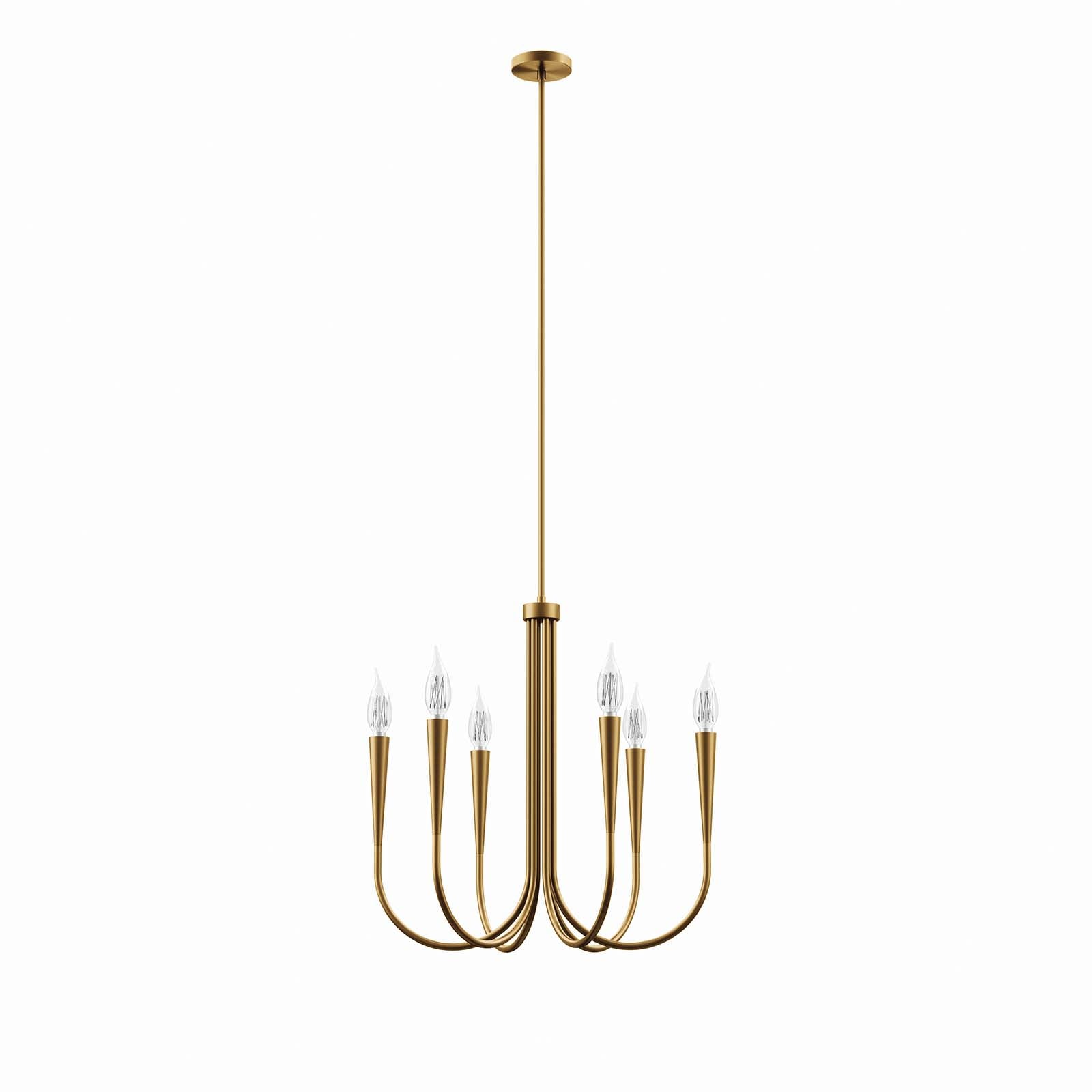 Modway Ceiling Lights - Penrose 6-Light Chandelier Satin Brass