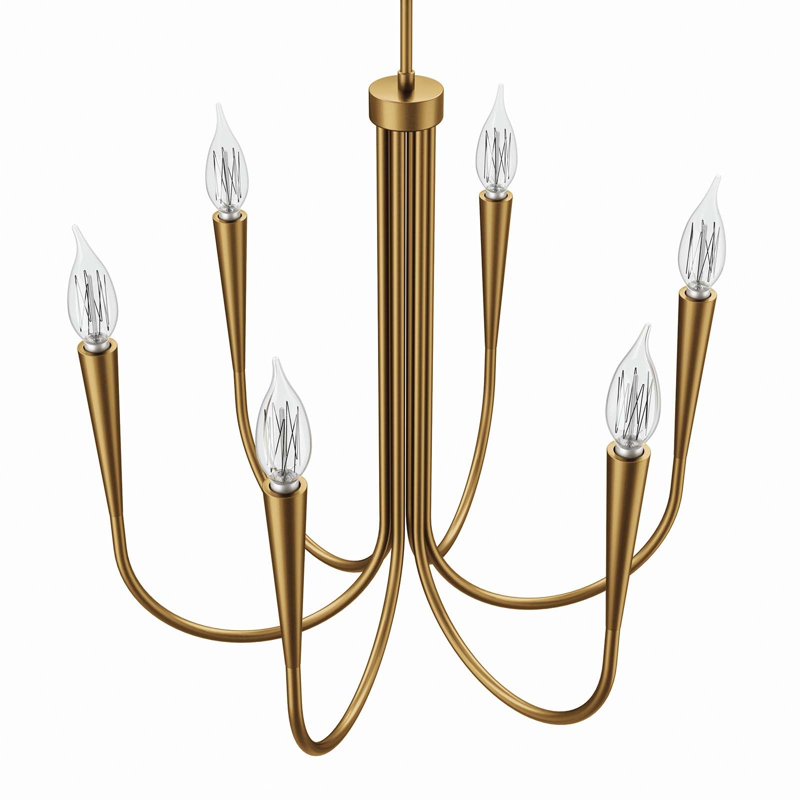 Modway Ceiling Lights - Penrose 6-Light Chandelier Satin Brass