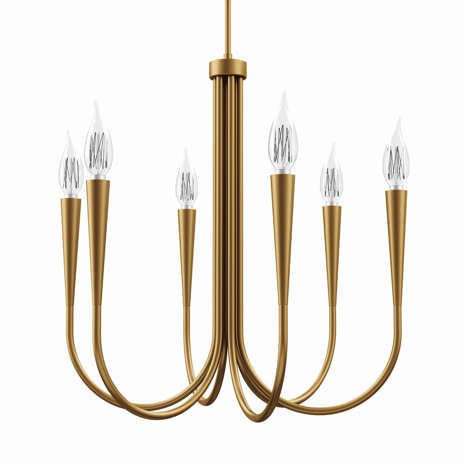 Modway Ceiling Lights - Penrose 6-Light Chandelier Satin Brass