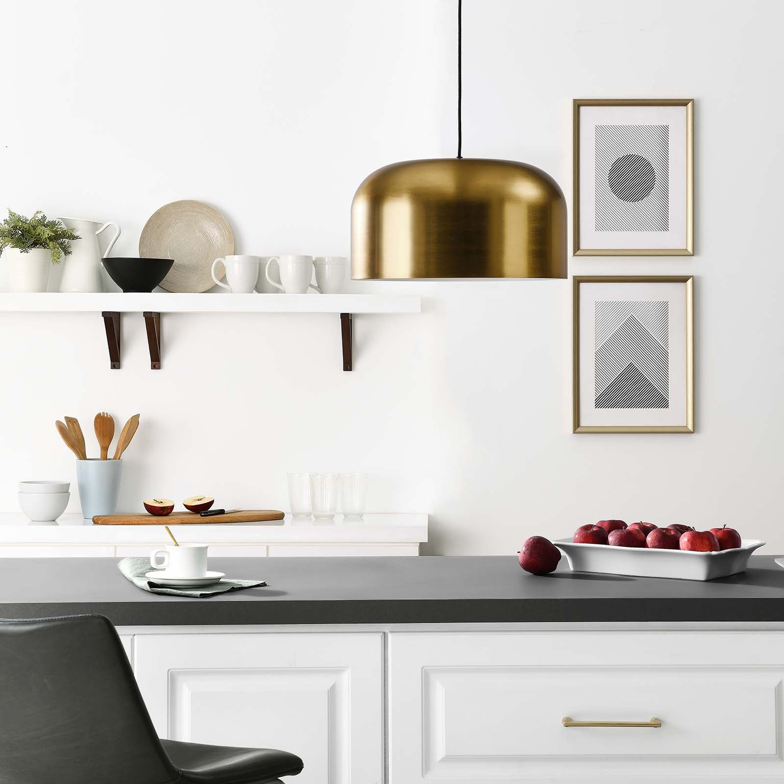 Modway Ceiling Lights - Avenue 1-Light Pendant Light Satin Brass