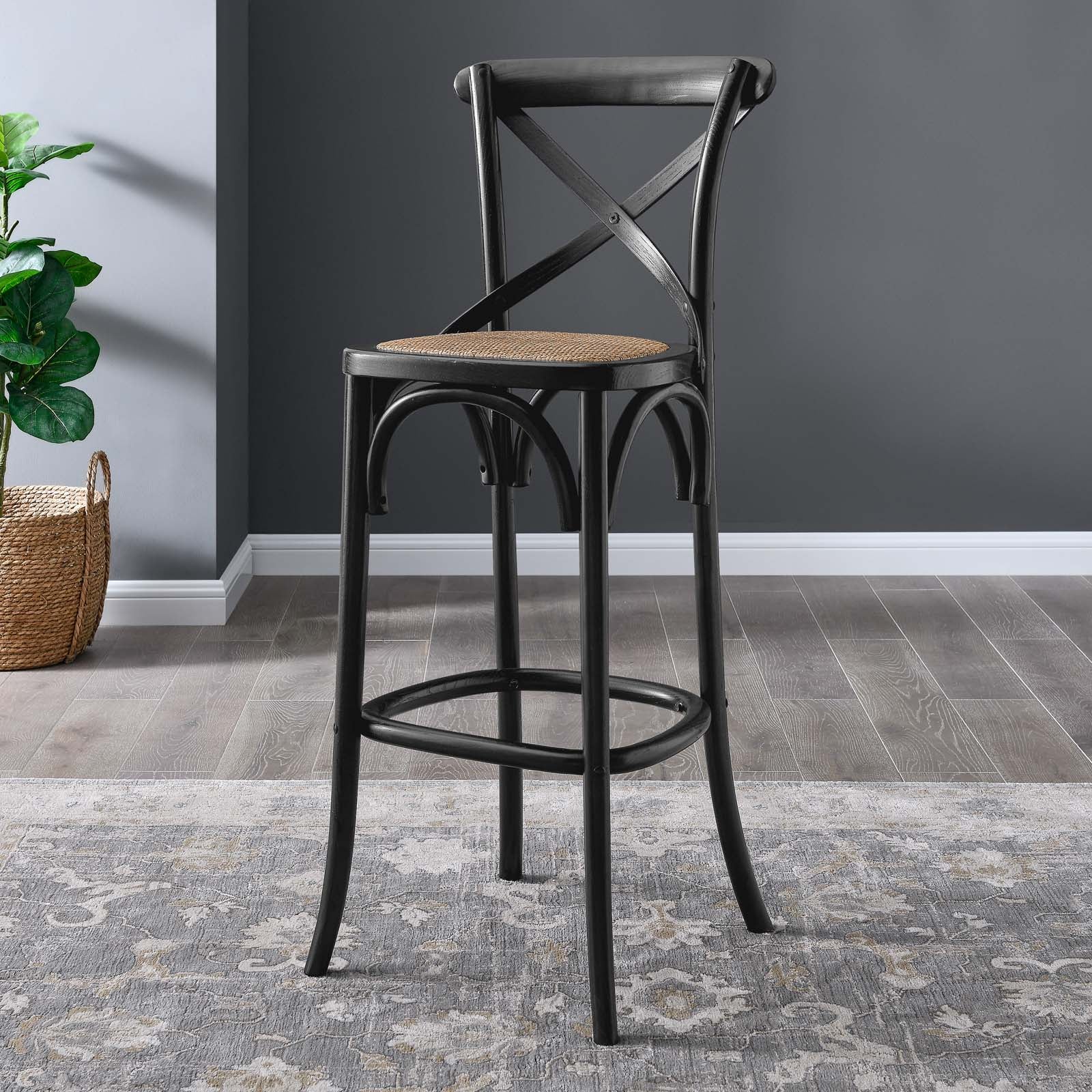 Modway Barstools - Gear Bar Stool Black EEI-5668-BLK