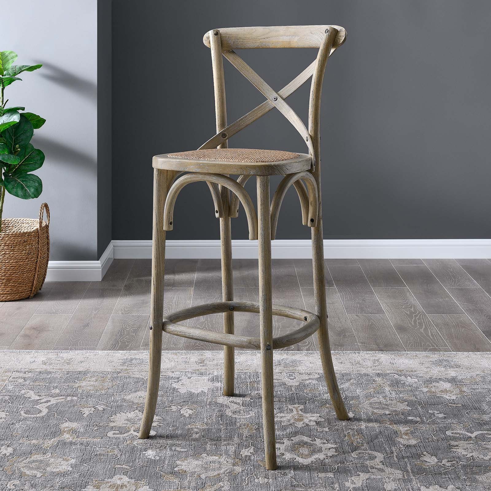 Modway Barstools - Gear Bar Stool Gray EEI-5668-GRY