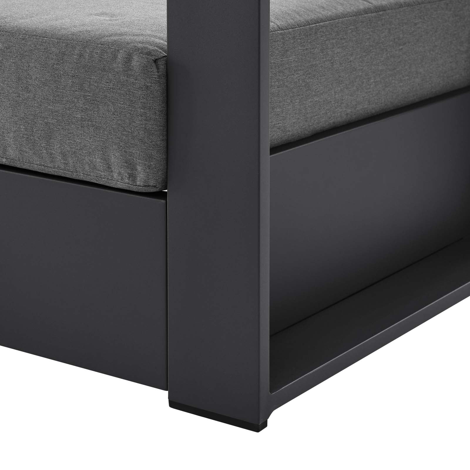 Modway Outdoor Chairs - Tahoe Outdoor Patio Powder-Coated Aluminum Armchair Gray Charcoal