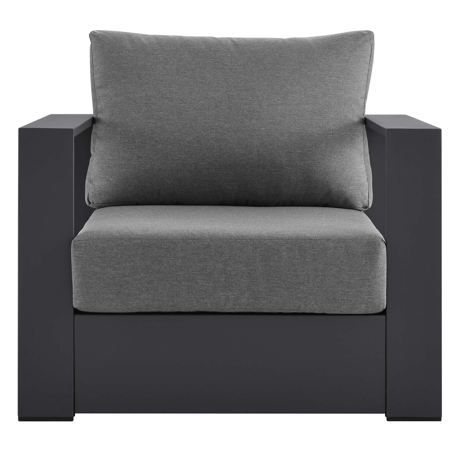 Modway Outdoor Chairs - Tahoe Outdoor Patio Powder-Coated Aluminum Armchair Gray Charcoal