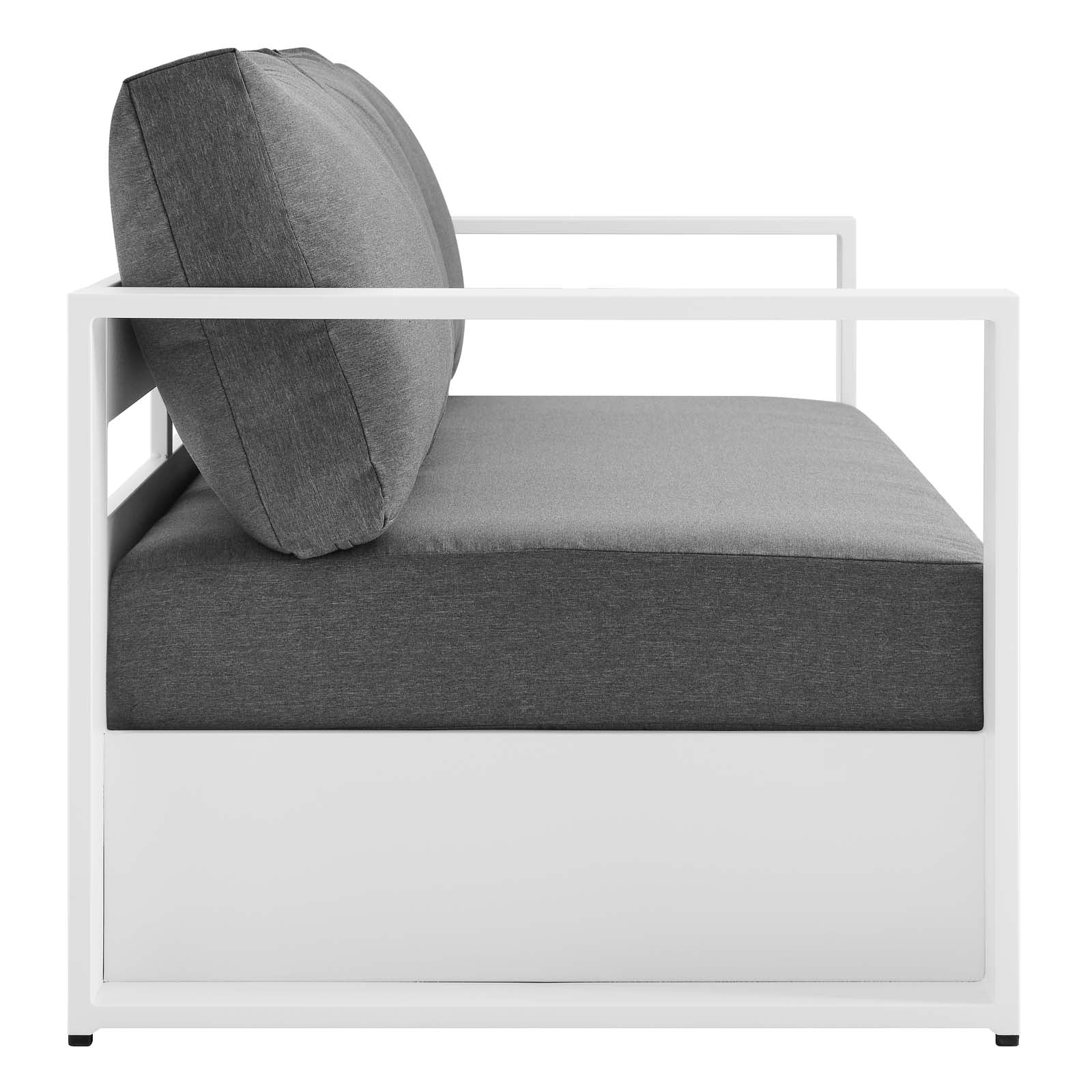 Modway Sofas & Couches - Tahoe Outdoor Patio Powder-Coated Aluminum Sofa White Charcoal