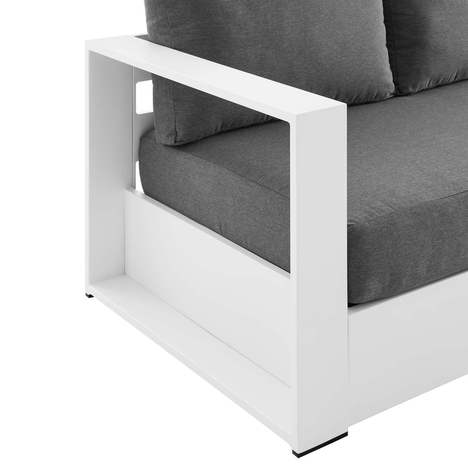Modway Sofas & Couches - Tahoe Outdoor Patio Powder-Coated Aluminum Sofa White Charcoal