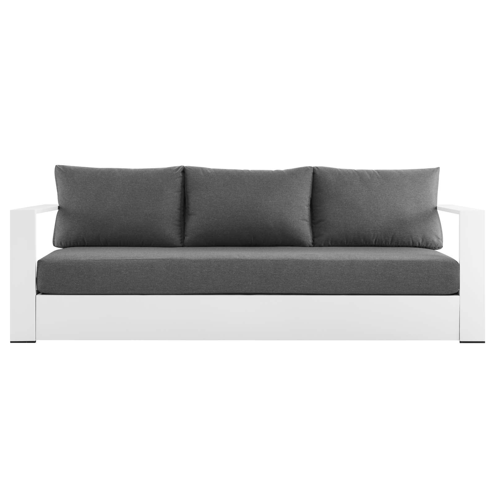 Modway Sofas & Couches - Tahoe Outdoor Patio Powder-Coated Aluminum Sofa White Charcoal