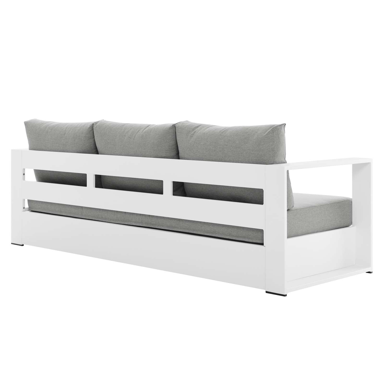 Modway Outdoor Sofas - Tahoe Outdoor Patio Powder-Coated Aluminum Sofa White Gray