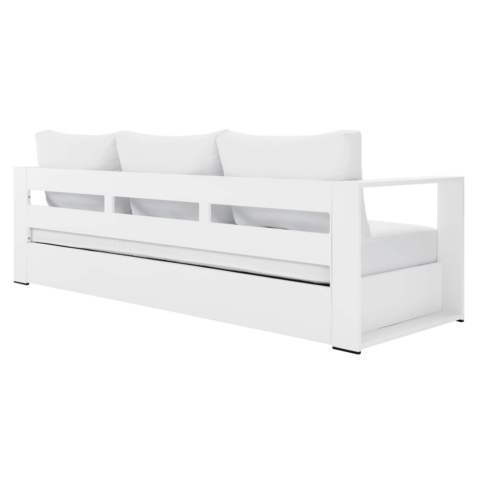 Modway Outdoor Sofas - Tahoe Outdoor Patio Powder-Coated Aluminum Sofa White White