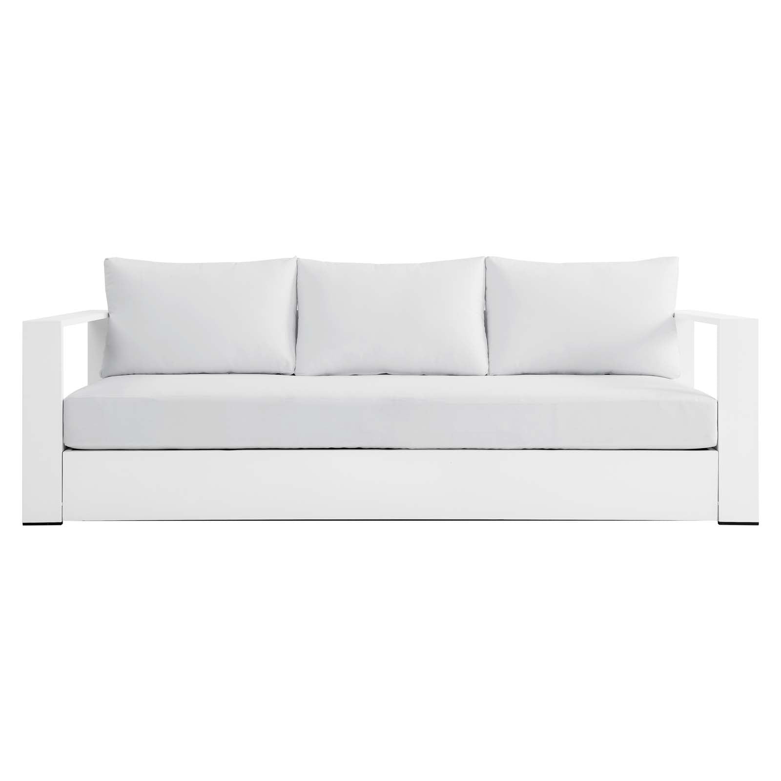Modway Outdoor Sofas - Tahoe Outdoor Patio Powder-Coated Aluminum Sofa White White