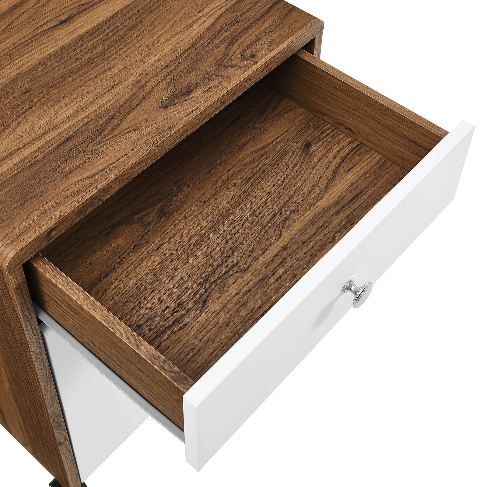 Modway File Cabinets - Render Wood File Cabinet Walnut White