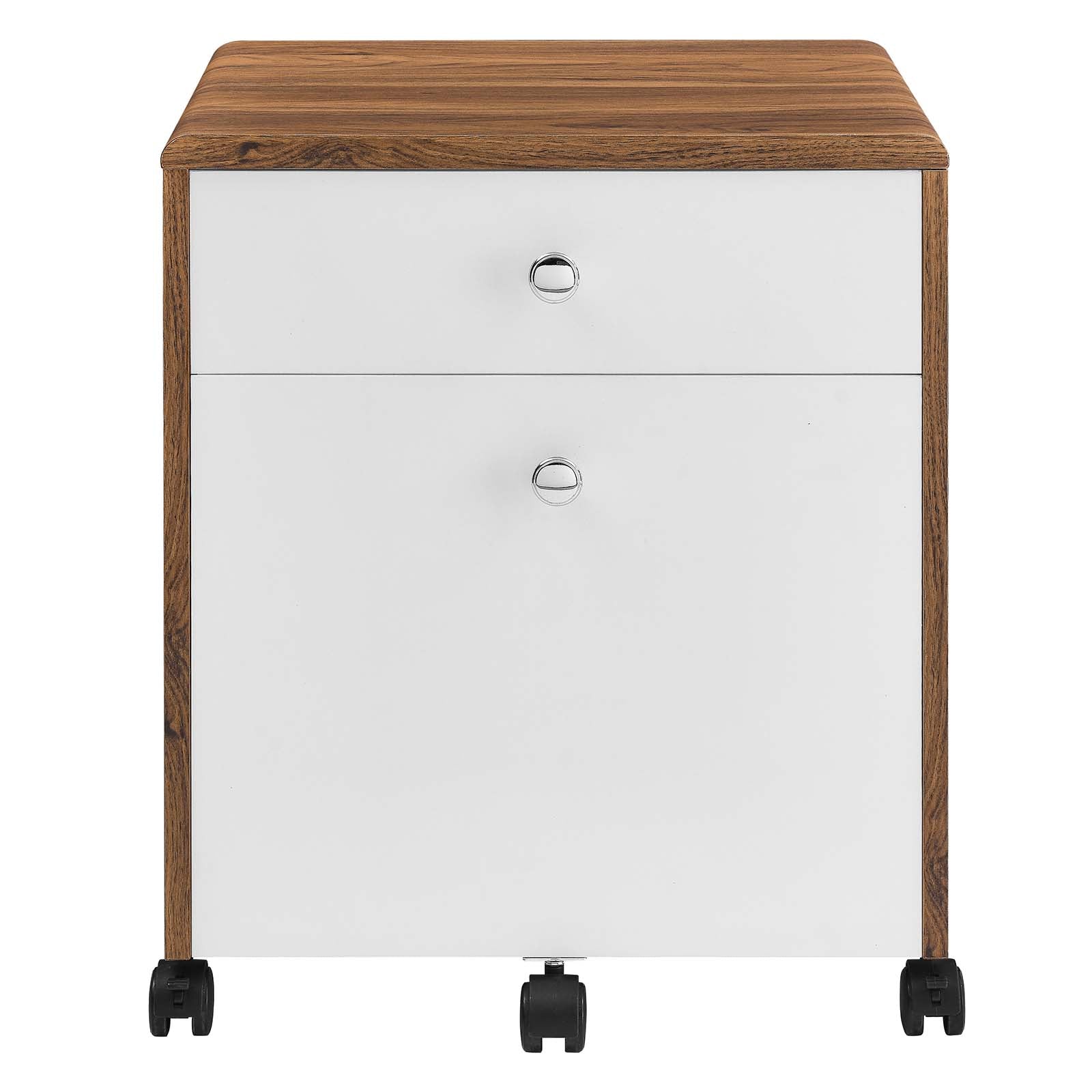 Modway File Cabinets - Render Wood File Cabinet Walnut White