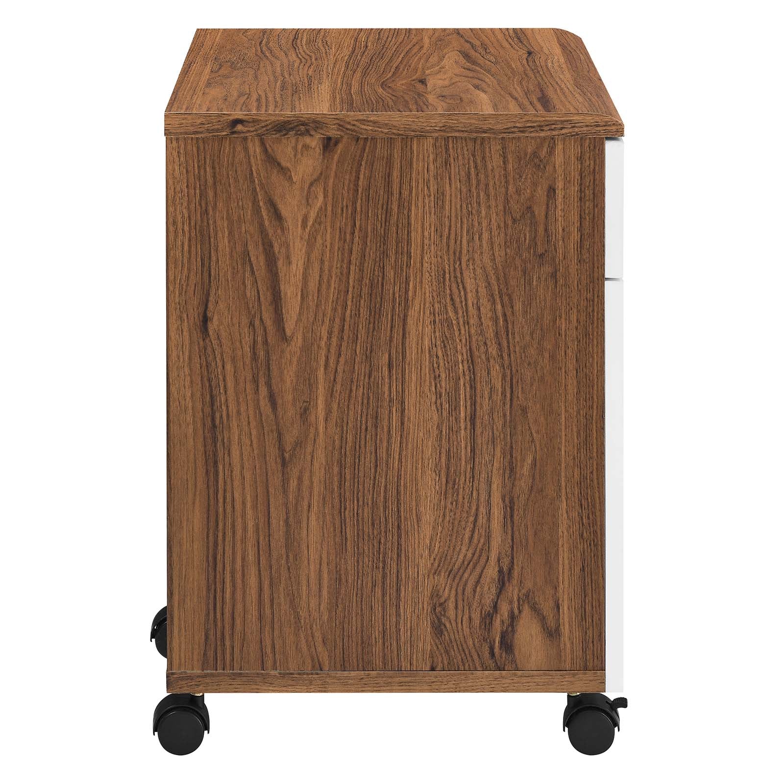 Modway File Cabinets - Envision Wood File Cabinet Walnut White