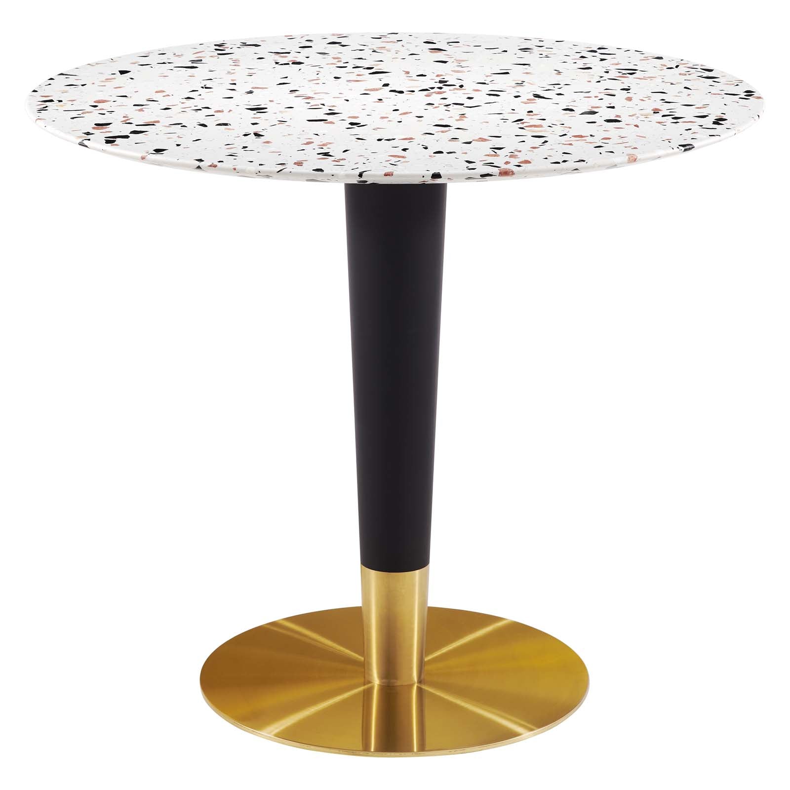 Modway Dining Tables - Zinque 36" Round Terrazzo Dining Table Gold White