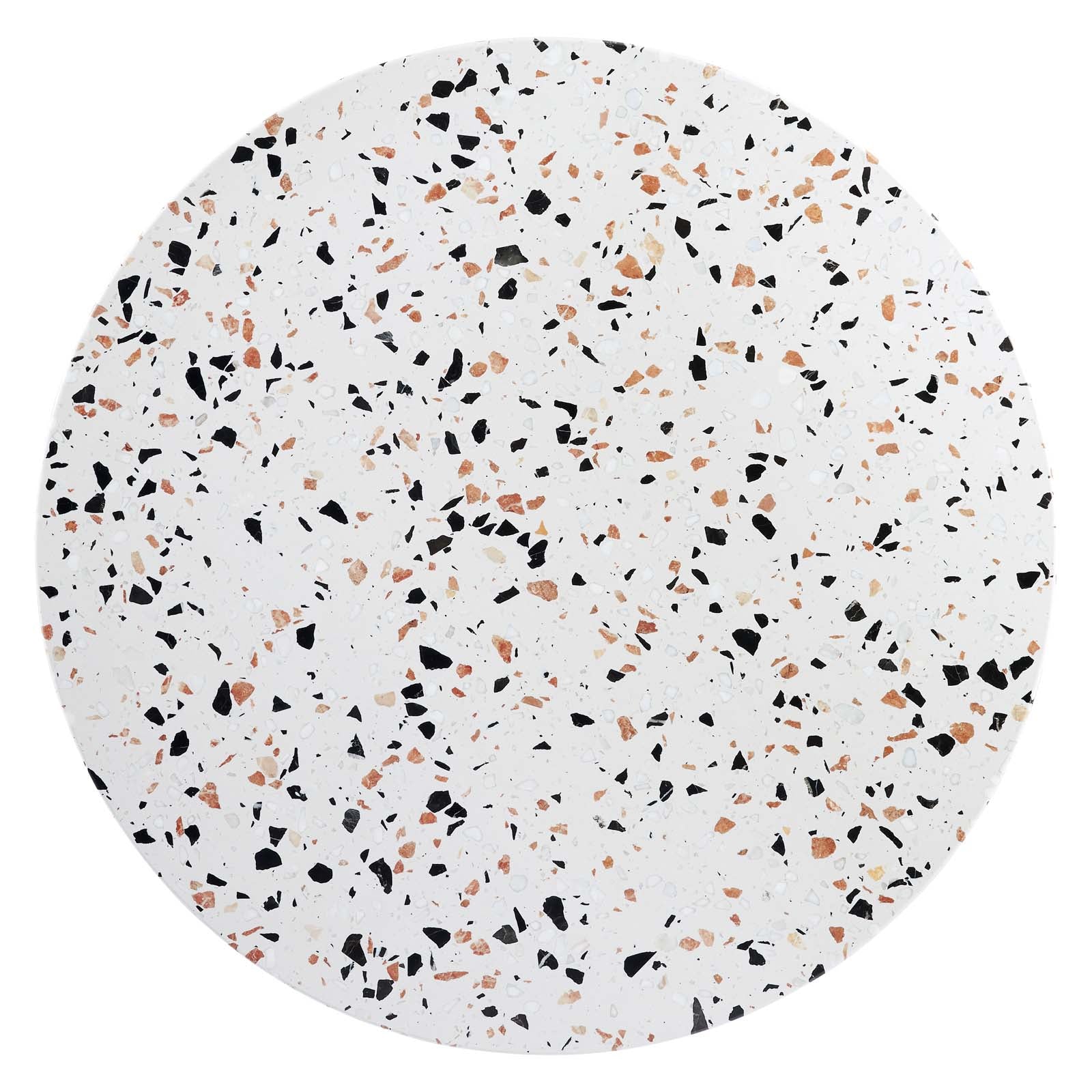 Modway Dining Tables - Zinque 36" Round Terrazzo Dining Table Gold White