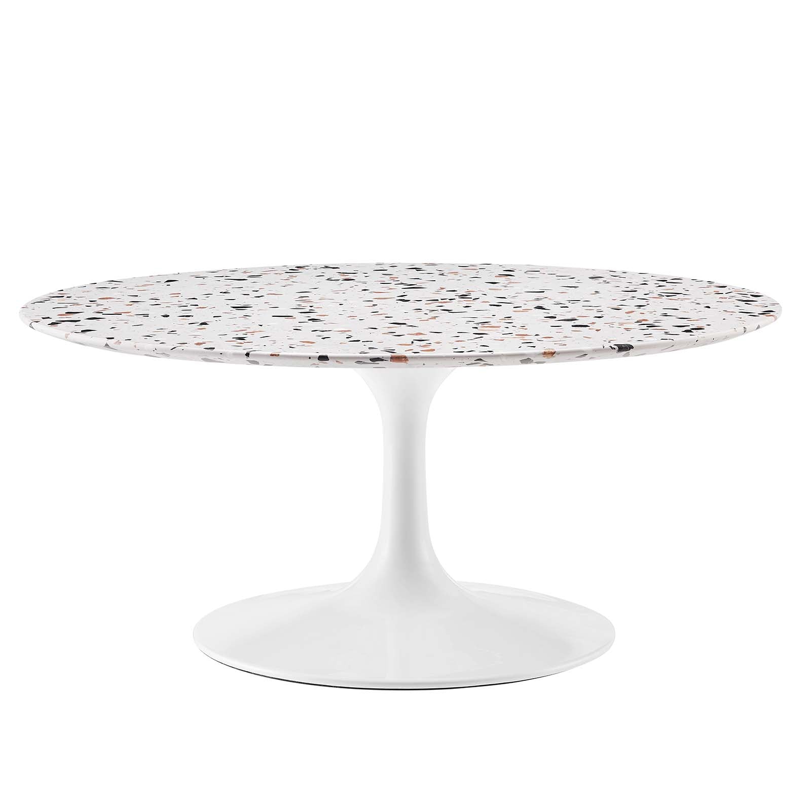 Modway Coffee Tables - Lippa-36"-Round-Terrazzo-Coffee-Table-White-White