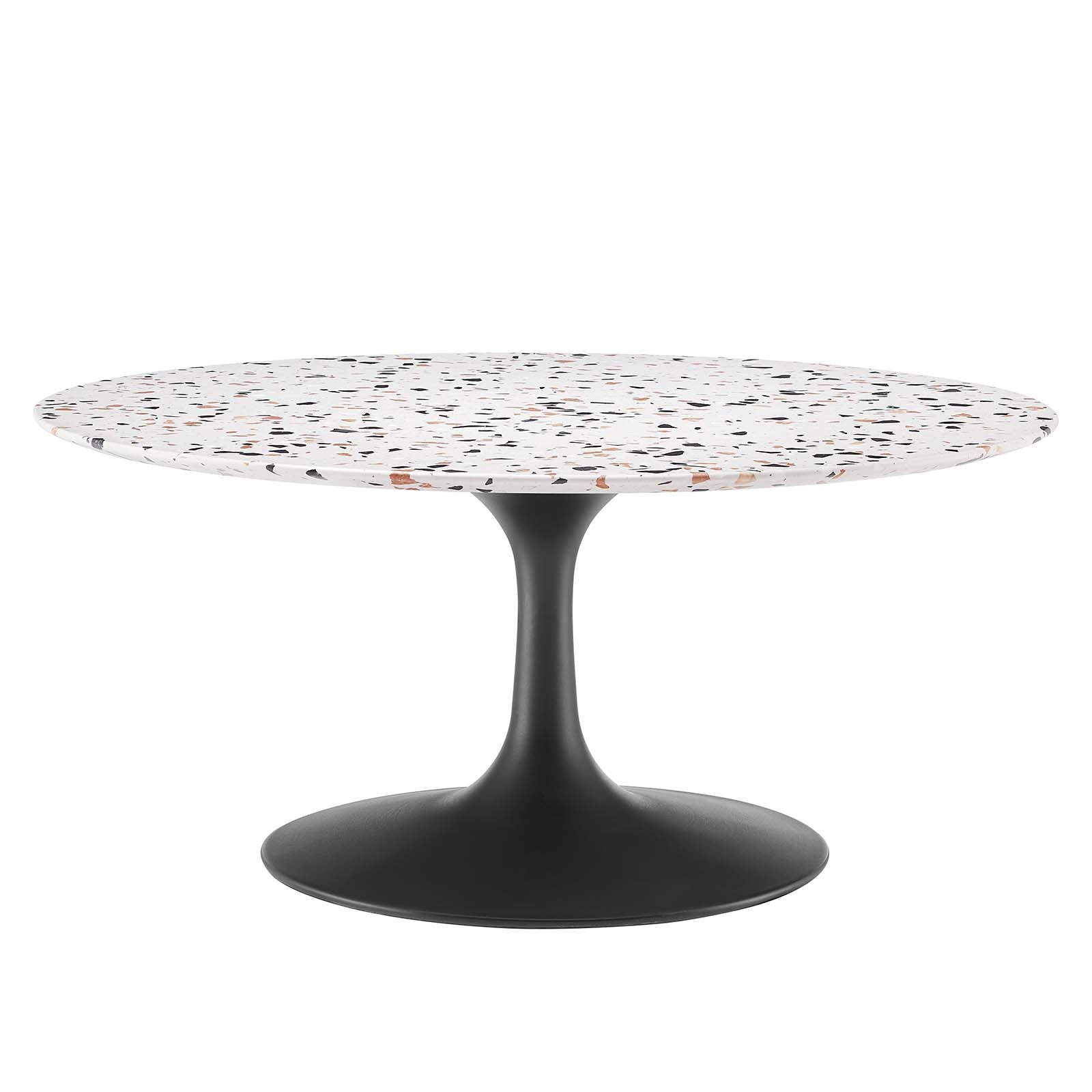 Modway Coffee Tables - Lippa-36"-Round-Terrazzo-Coffee-Table-Black-White
