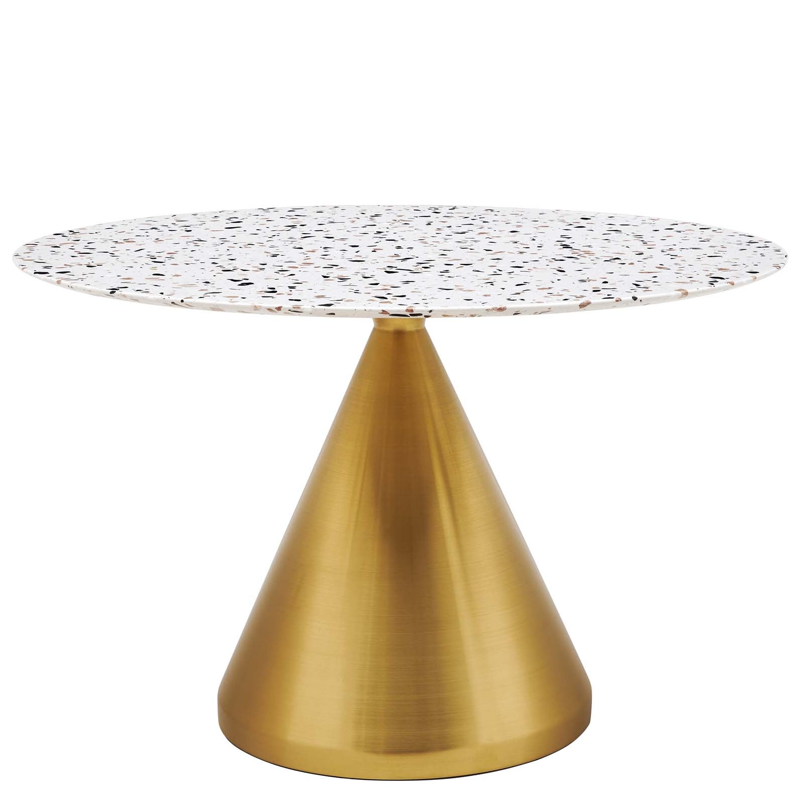 Modway Dining Tables - Tupelo-47"-Round-Terrazzo-Dining-Table-Gold-White