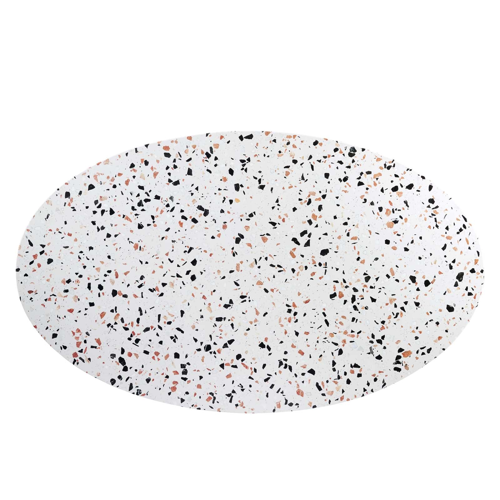Modway Dining Tables - Zinque 60" Oval Terrazzo Dining Table Gold White