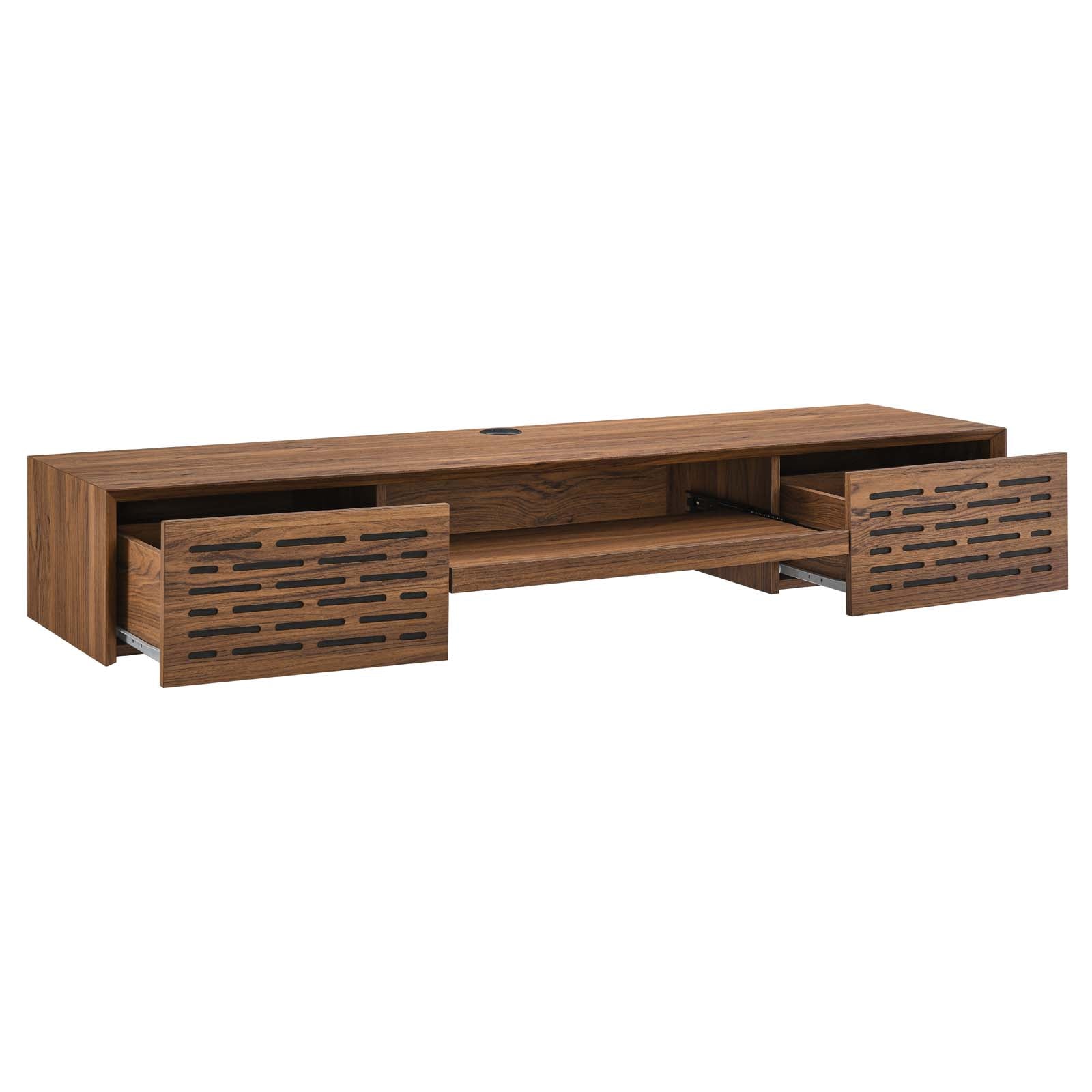 Modway Desks - Merit 60" Wall Mount Wood Office Desk Walnut