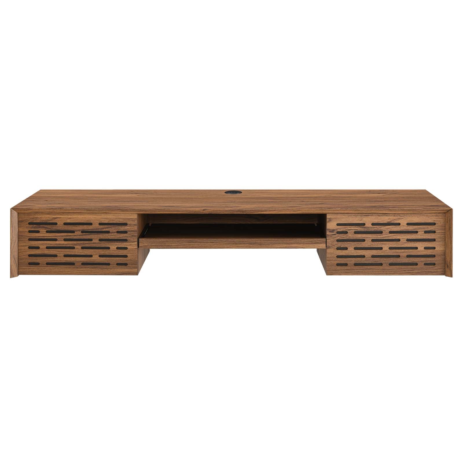 Modway Desks - Merit 60" Wall Mount Wood Office Desk Walnut