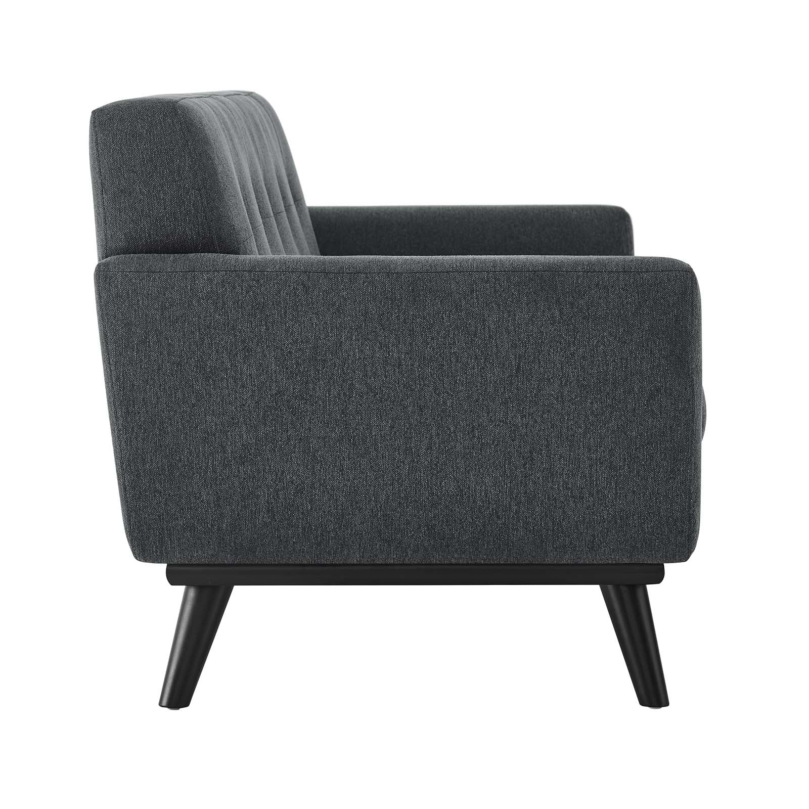 Modway Loveseats - Engage Herringbone Fabric Loveseat Charcoal
