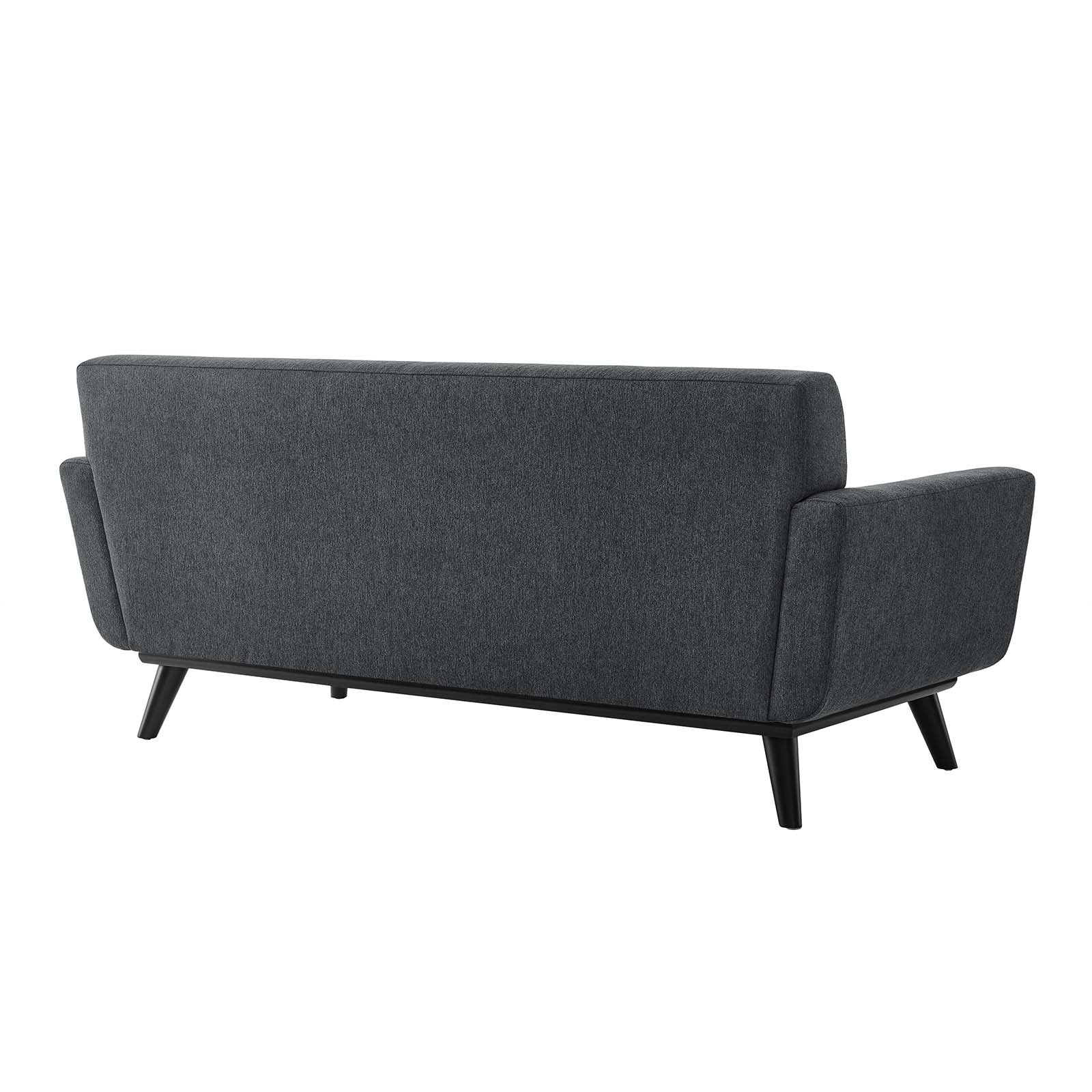 Modway Loveseats - Engage Herringbone Fabric Loveseat Charcoal