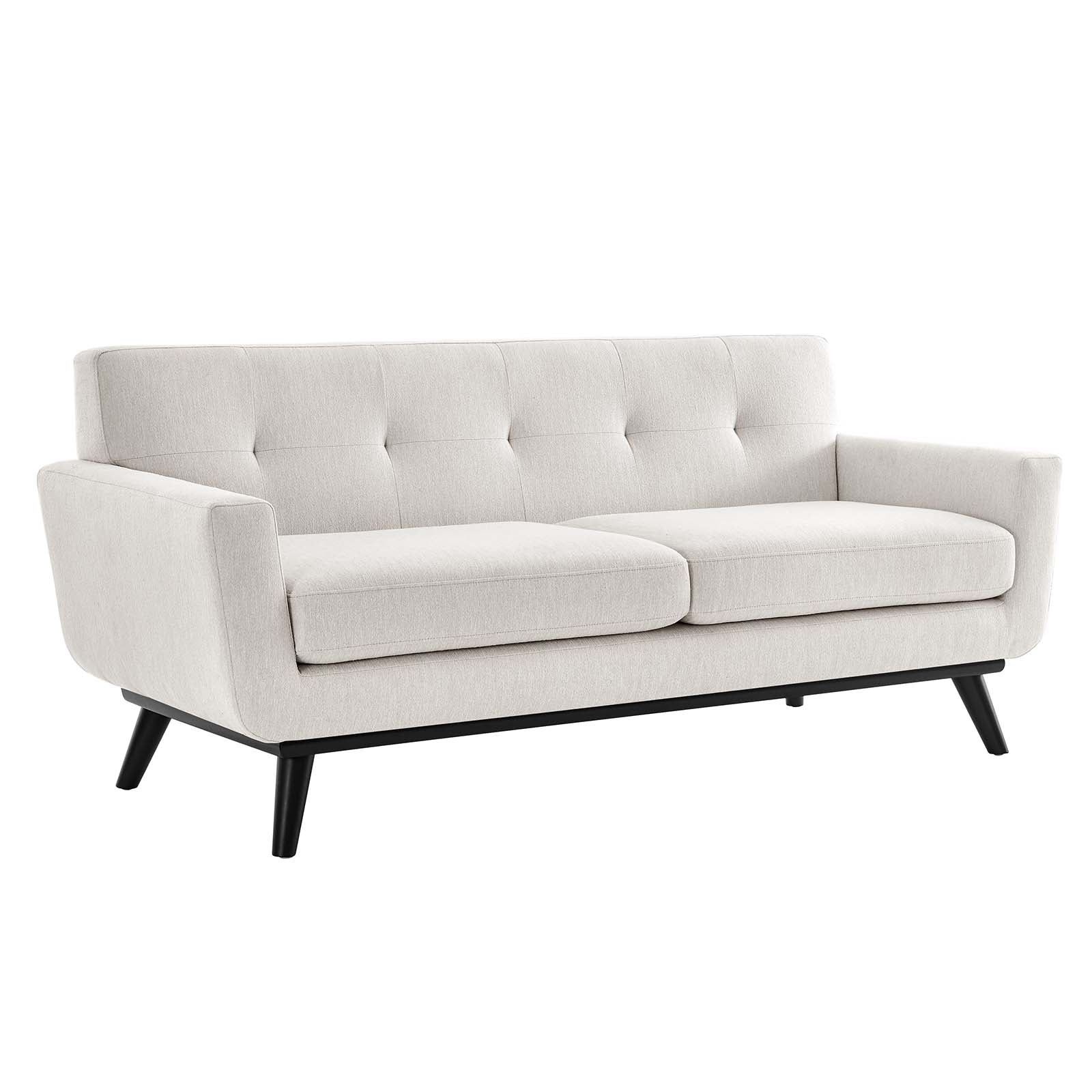 Modway Loveseats - Engage Herringbone Fabric Loveseat Ivory