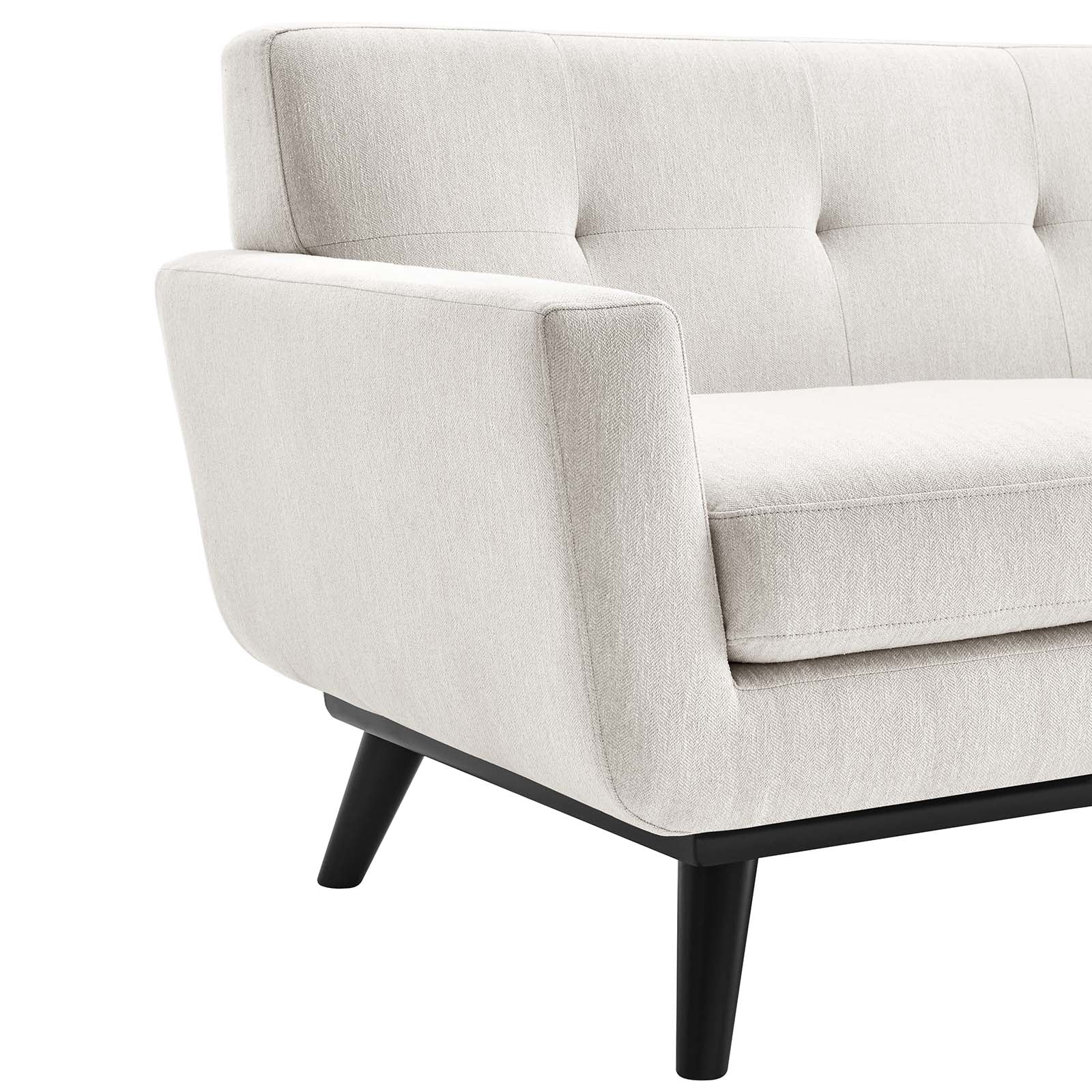 Modway Loveseats - Engage Herringbone Fabric Loveseat Ivory