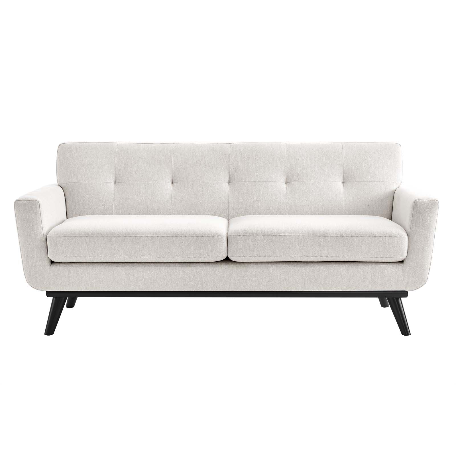 Modway Loveseats - Engage Herringbone Fabric Loveseat Ivory