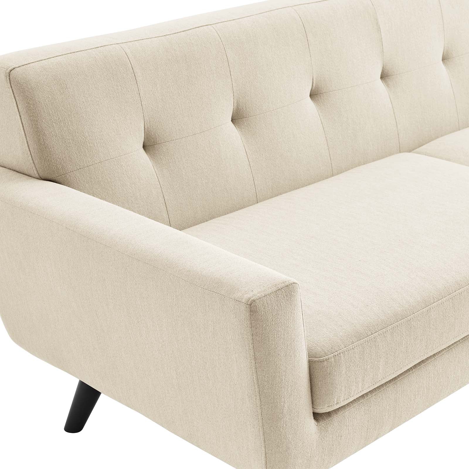 Modway Sofas & Couches - Engage Herringbone Fabric Sofa Beige