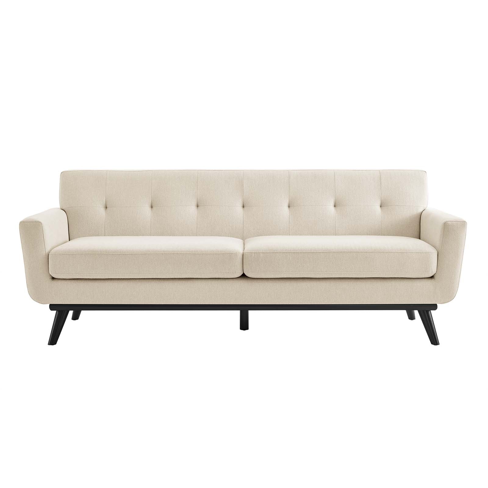 Modway Sofas & Couches - Engage Herringbone Fabric Sofa Beige