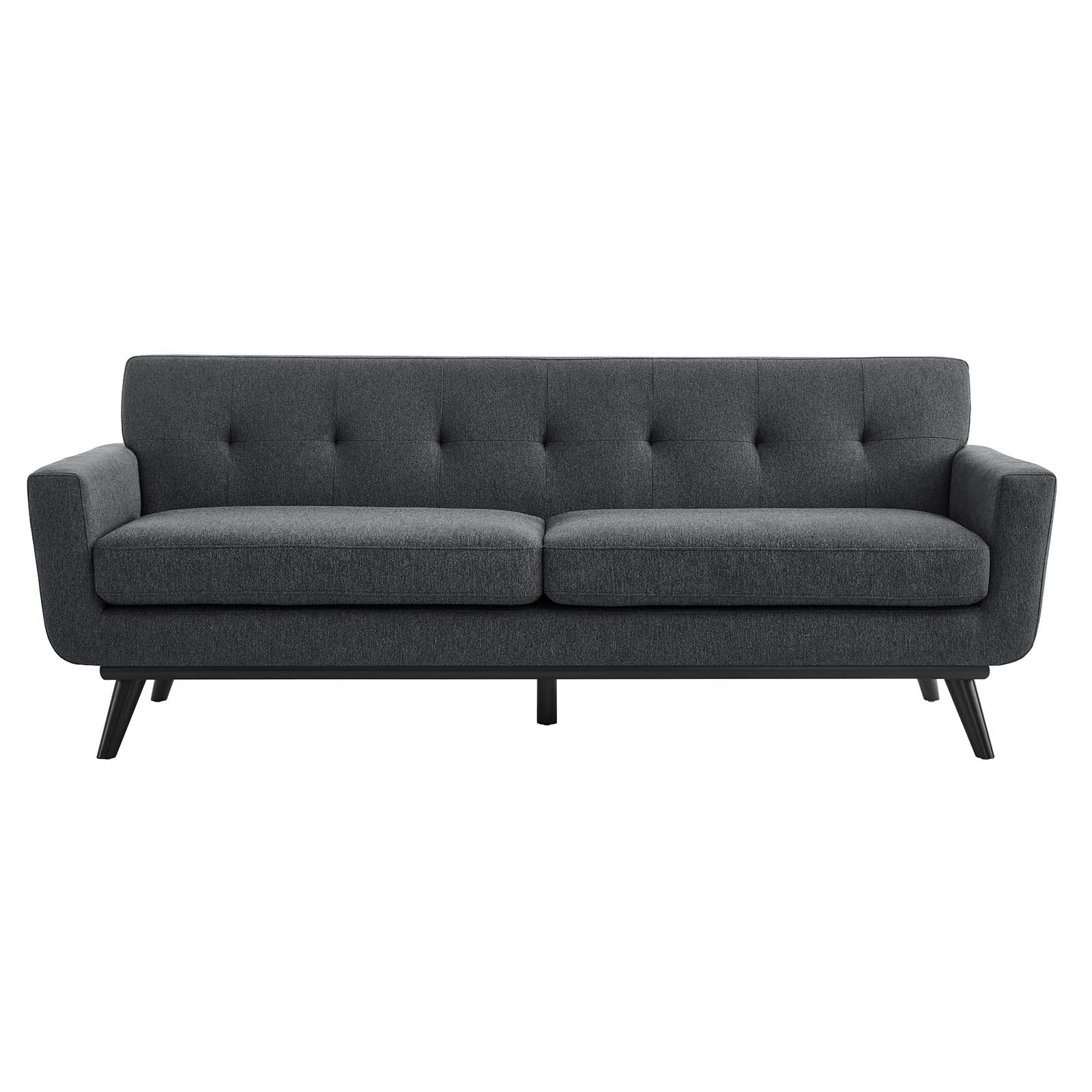 Modway Sofas & Couches - Engage Herringbone Fabric Sofa Charcoal