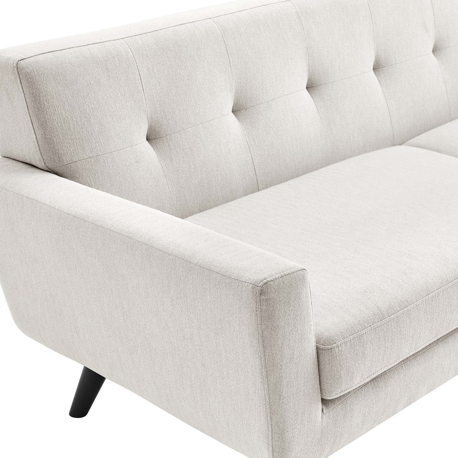 Modway Sofas & Couches - Engage Herringbone Fabric Sofa Ivory