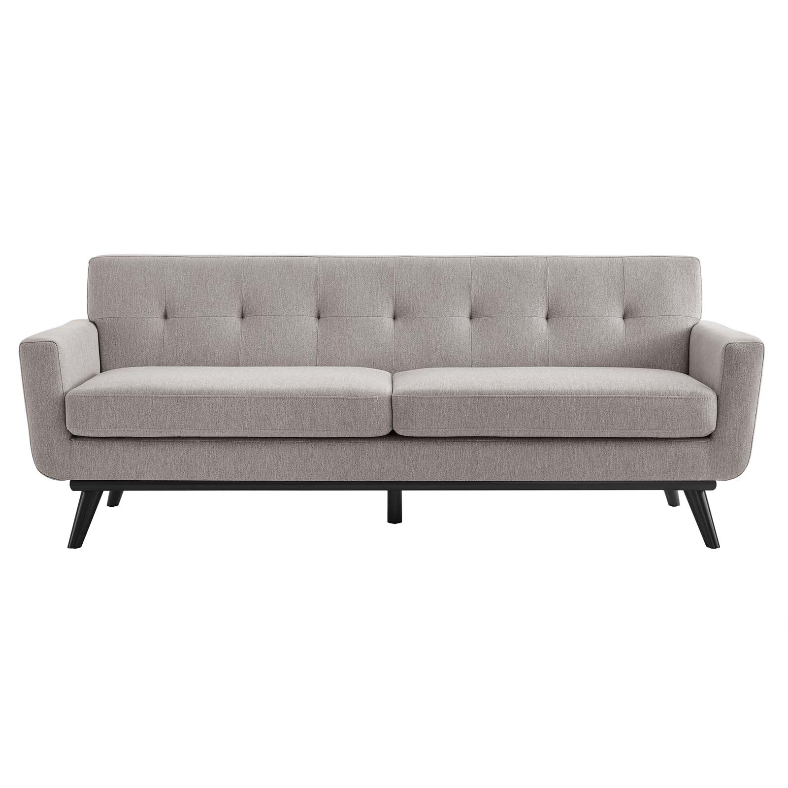 Modway Sofas & Couches - Engage Herringbone Fabric Sofa Light Gray
