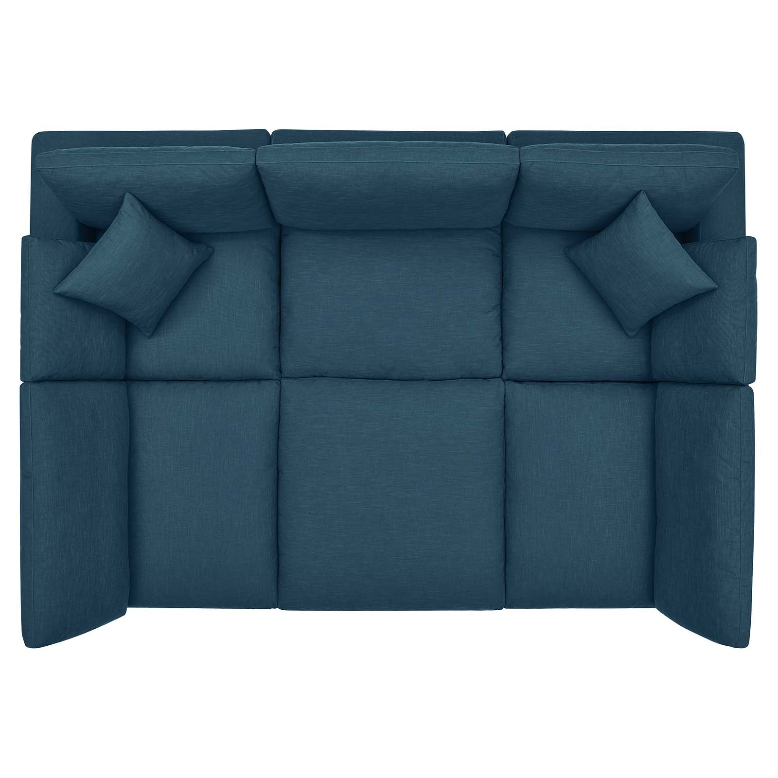 Modway Sectional Sofas - Commix Down Filled Overstuffed 6-Piece Sectional Sofa Azure