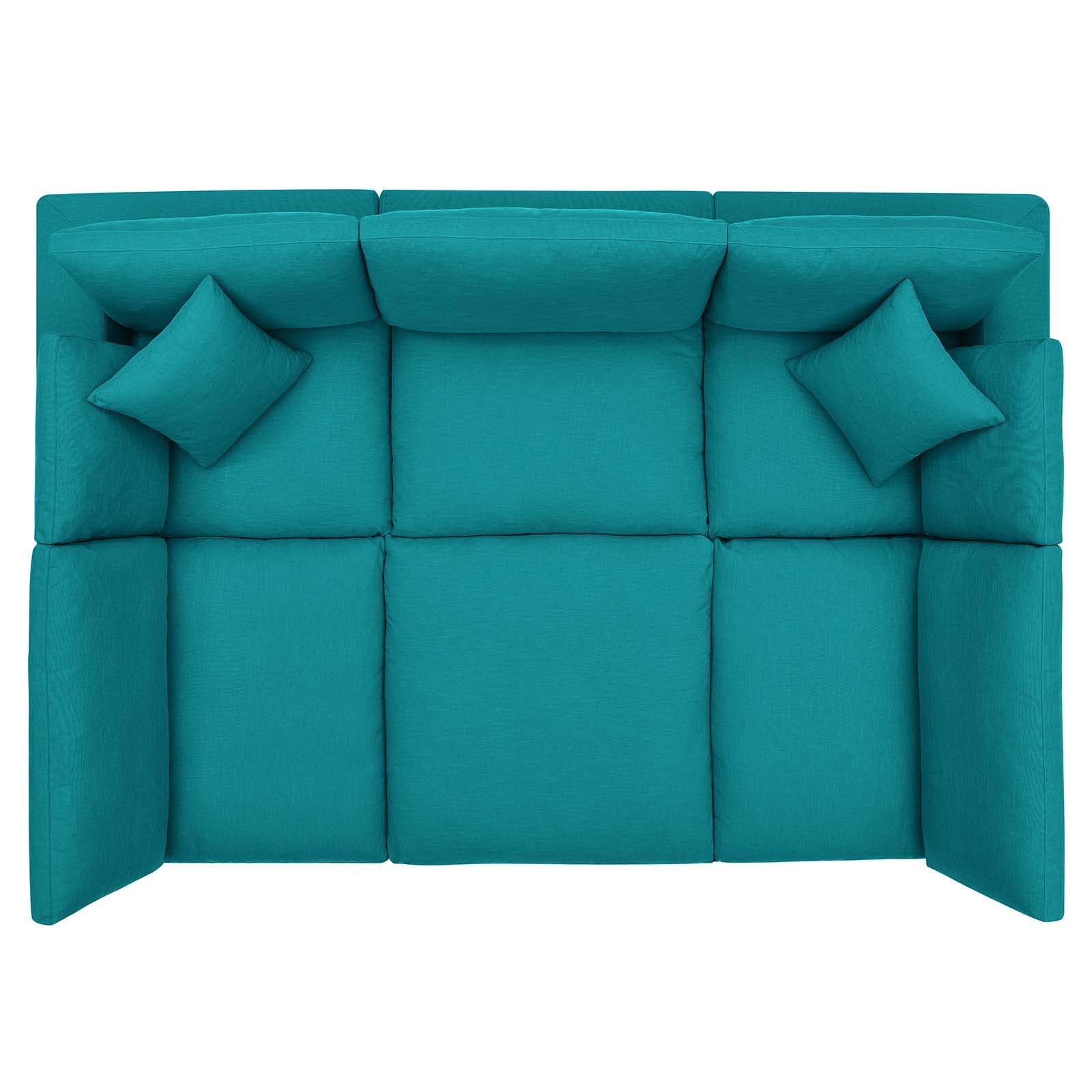 Modway Sectional Sofas - Commix Down Filled Overstuffed 6-Piece Sectional Sofa Teal
