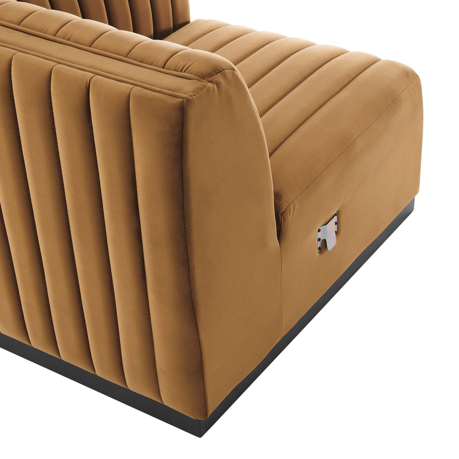 Modway Sectional Sofas - Conjure Channel Tufted Performance Velvet 4-Piece Sectional Black