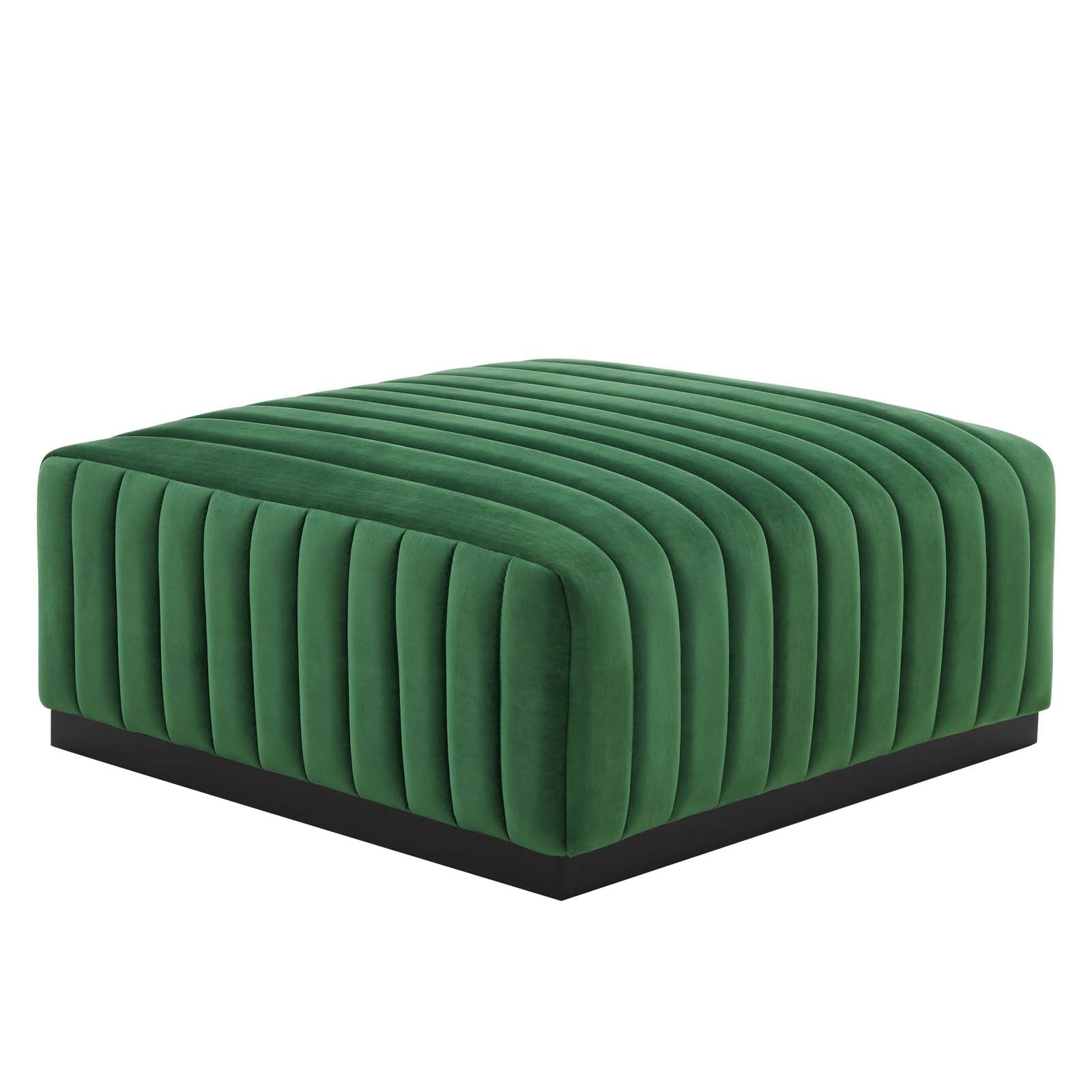 Modway Sectional Sofas - Conjure Channel Tufted Performance 28 " H Velvet 4-Piece Sectional Black Emerald