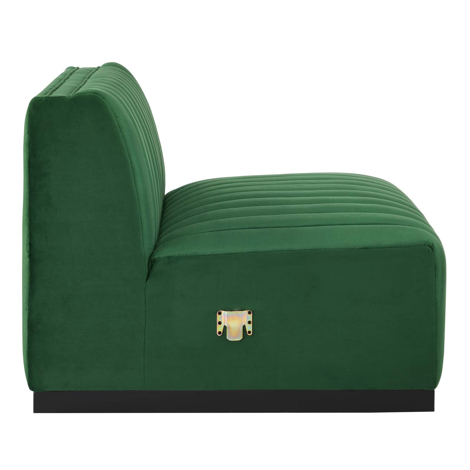 Modway Sofas & Couches - Conjure Channel Tufted Performance Velvet 4-Piece Sofa Black Emerald
