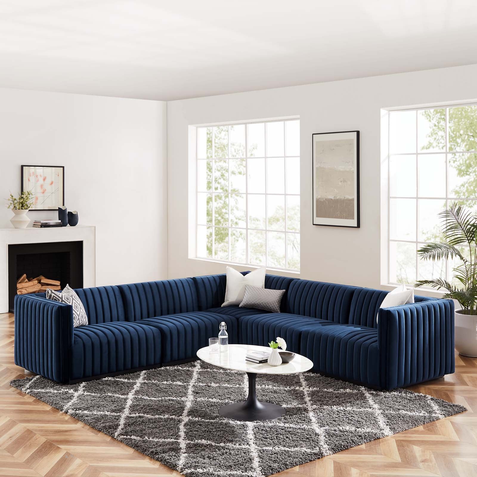 Conjure Channel Tufted Performance Velvet 5 Piece 119