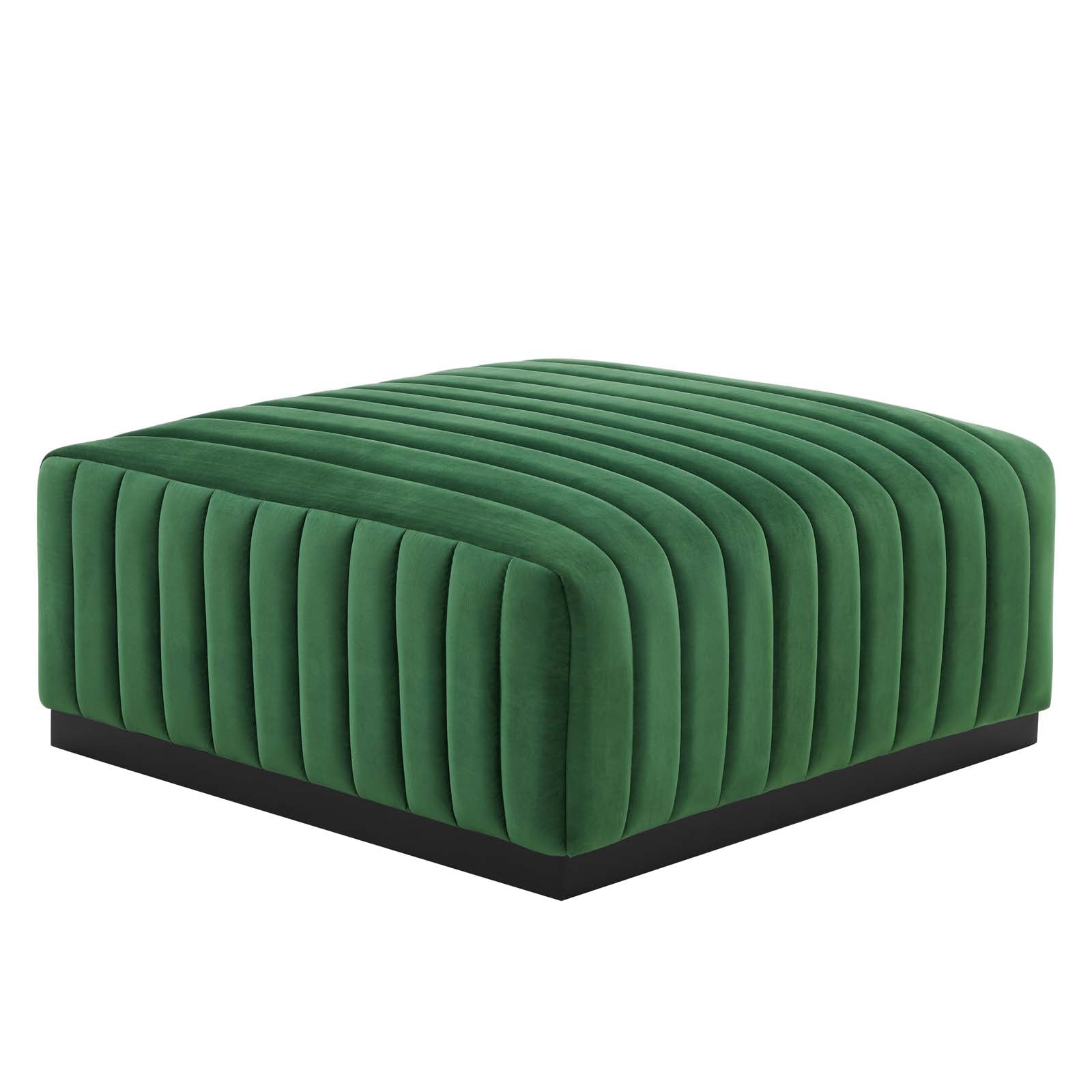 Modway Sectional Sofas - Conjure Channel Tufted Performance 119"W Velvet 5-Piece Sectional Black Emerald